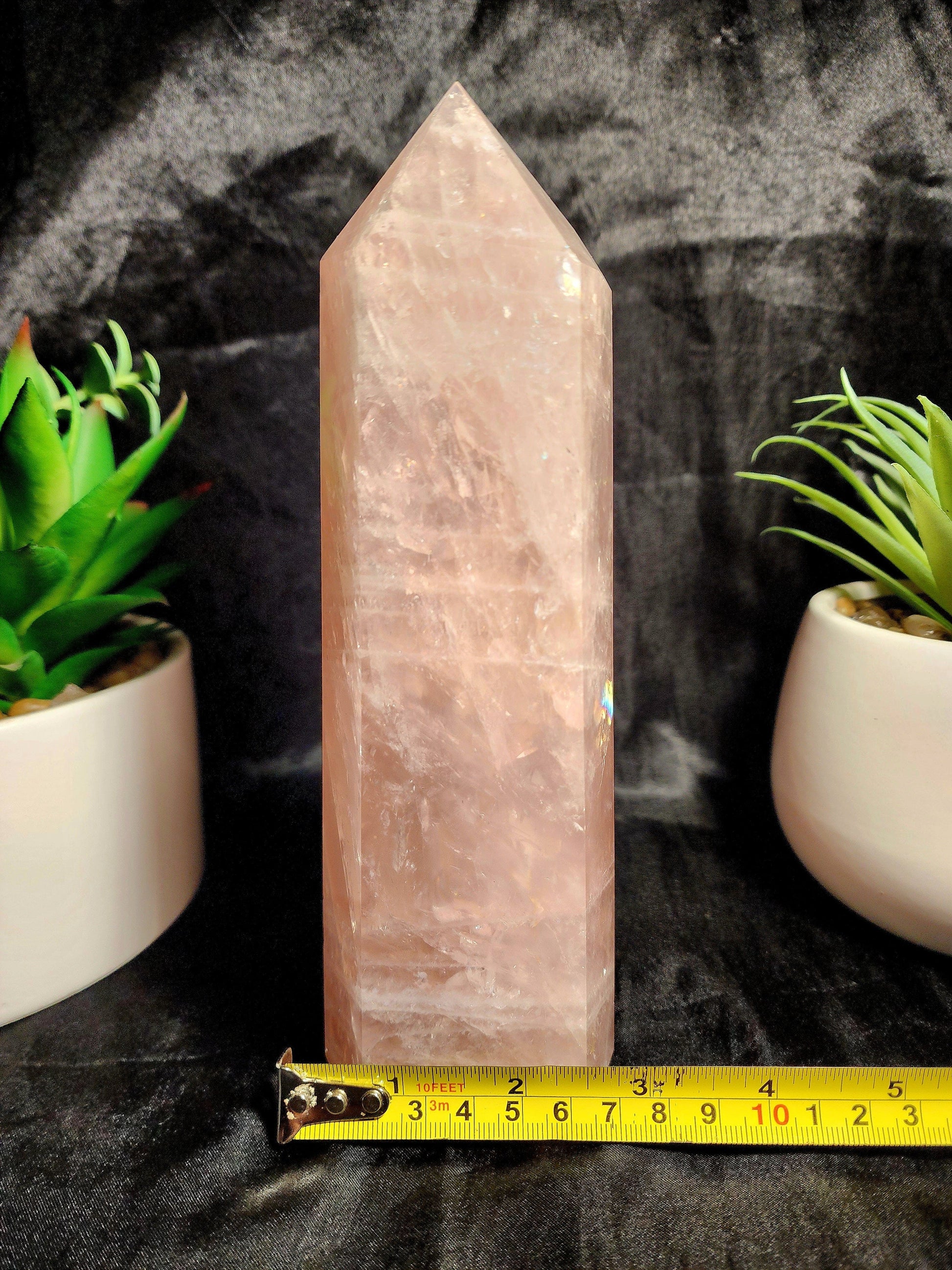 Large Pink Rose Quartz Tower Point 1192g Australia
