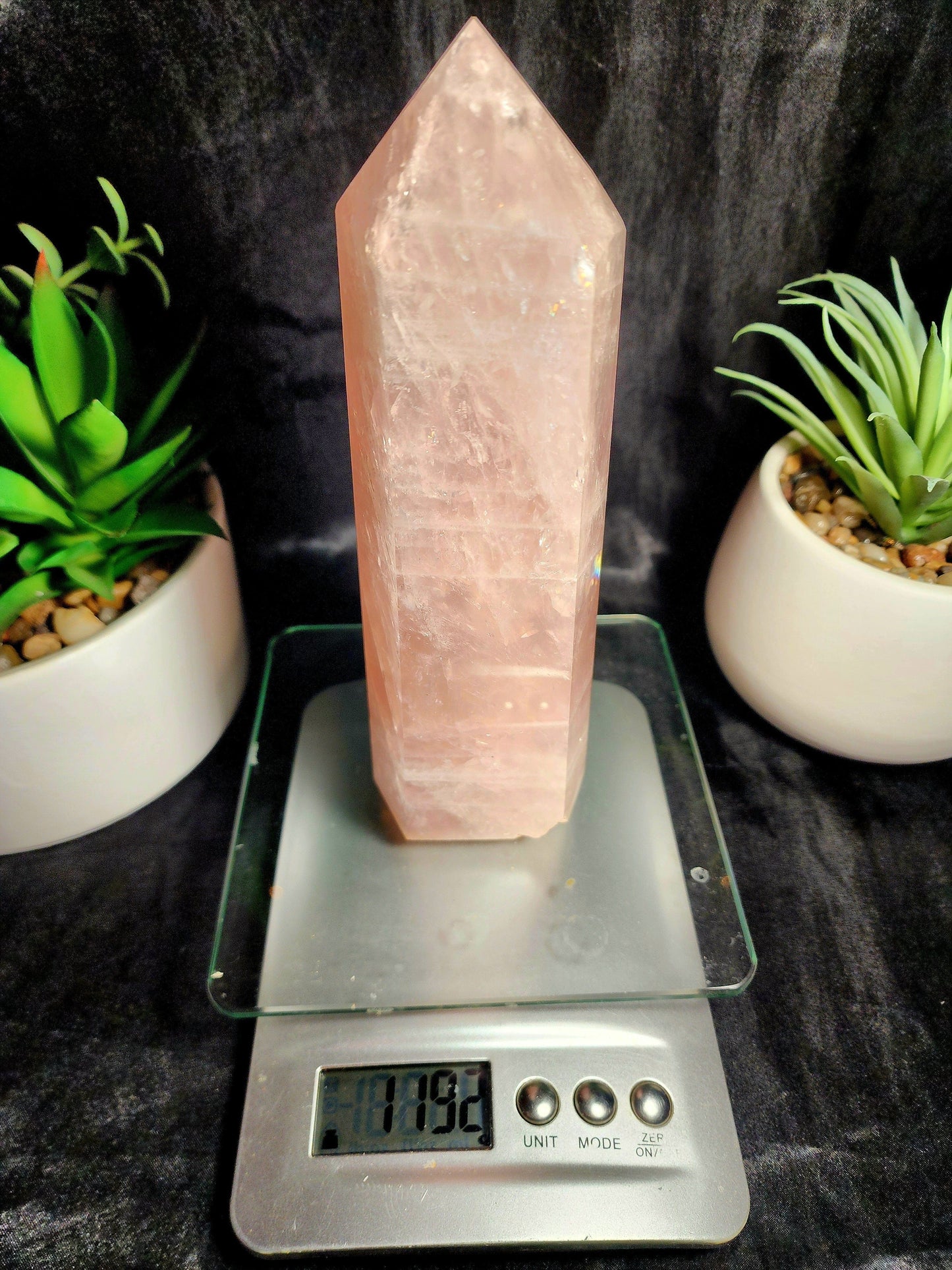 Large Pink Rose Quartz Tower Point 1192g Australia