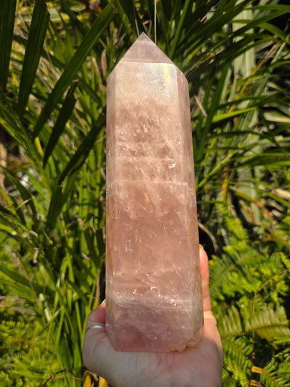 Crystals Large Pink Rose Quartz Tower Point Generator