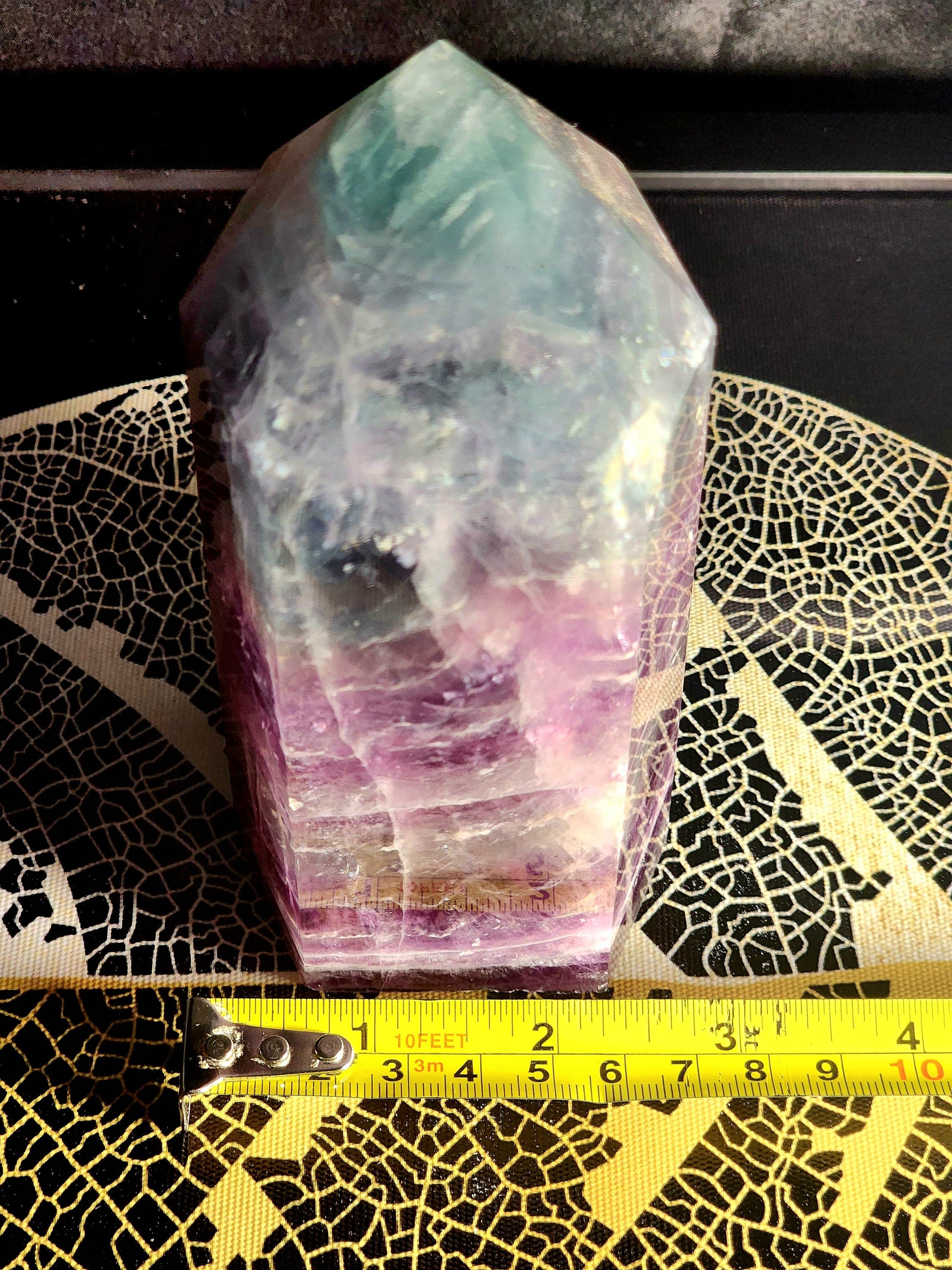 Crystals Large Rainbow Fluorite Crystal Tower Point 1127g Australia