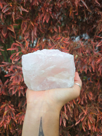 Crystals Large Raw Rose Quartz Crystal Candle Holders 1.2kg