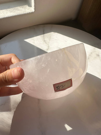 Carving Large Rose Quartz Crystal Bowl Carving #2