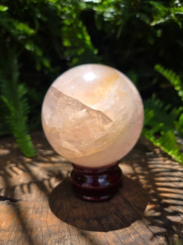 Large Rose Quartz Crystal Sphere - Crystals Australia