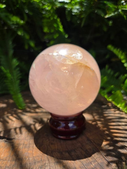 Large Rose Quartz Crystal Sphere - Crystals Australia