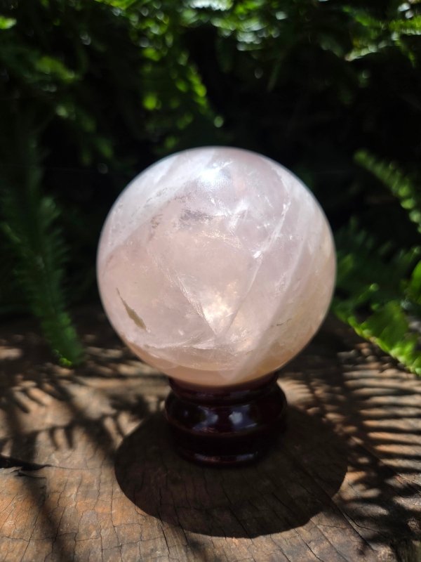 Large Rose Quartz Crystal Sphere - Crystals Australia