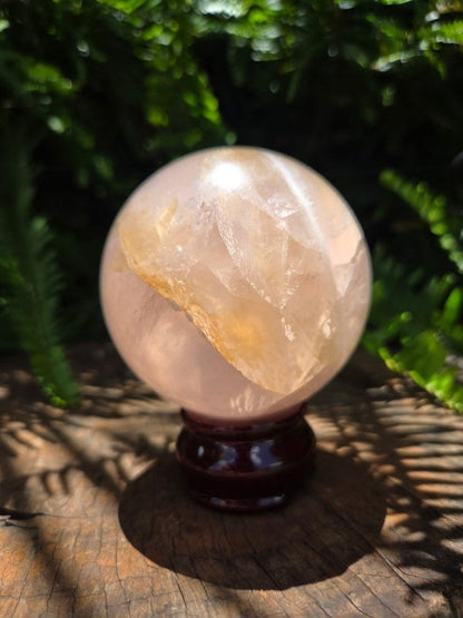 Large Rose Quartz Crystal Sphere - Crystals Australia