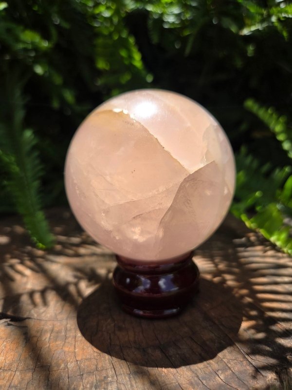 Large Rose Quartz Crystal Sphere - Crystals Australia