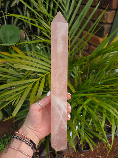 Crystals Large Rose Quartz Tower Point 30cm