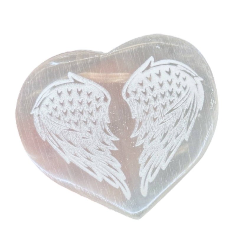 Large Selenite Heart - Angel Wings - Crystals Australia