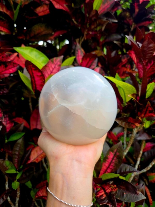 Large Selenite Sphere 12cm – Cleansing & Recharging - Crystals Australia