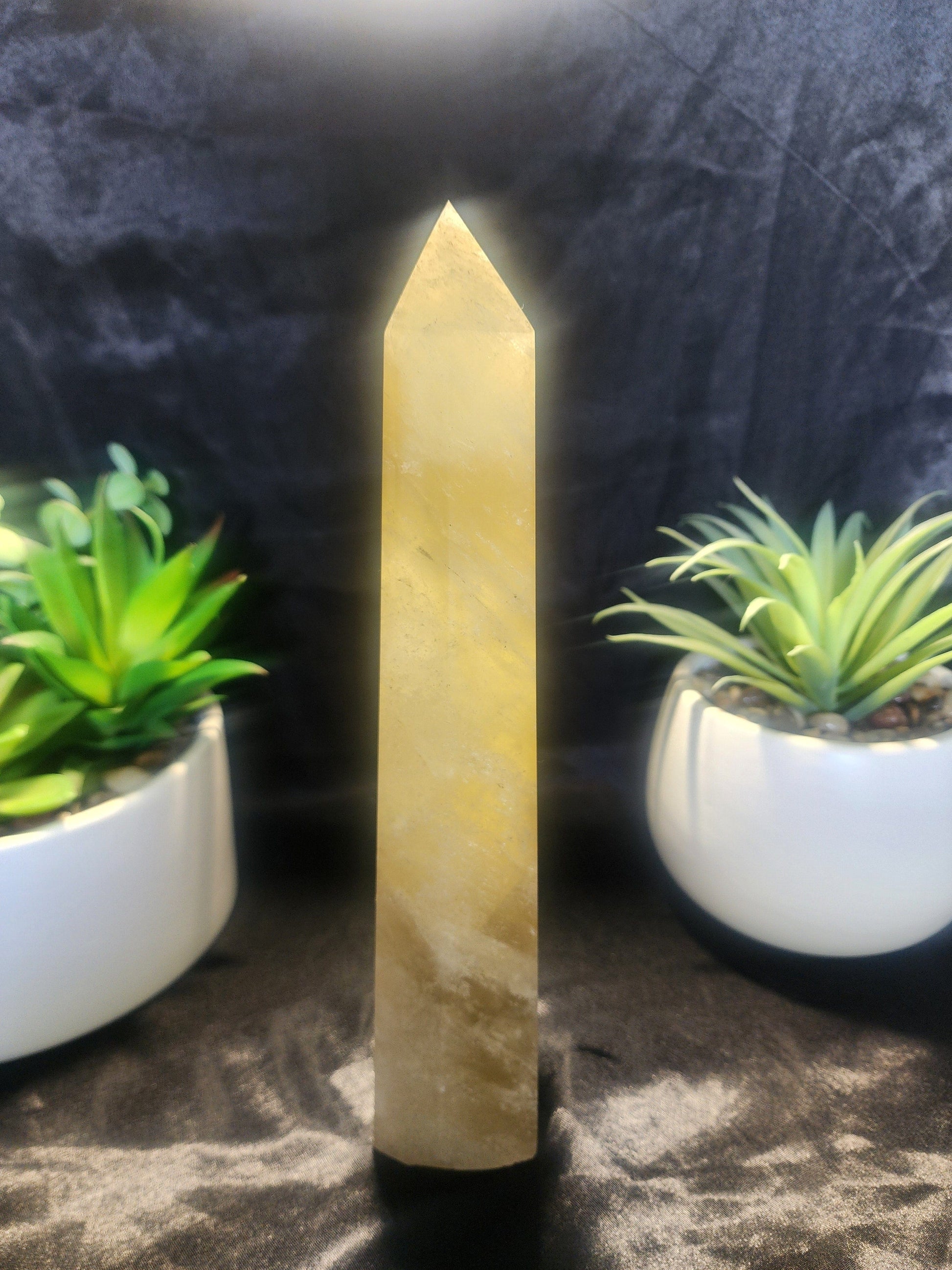 Crystals Large Smoky Citrine Quartz Crystal Tower Point 1023g 25cm Australia