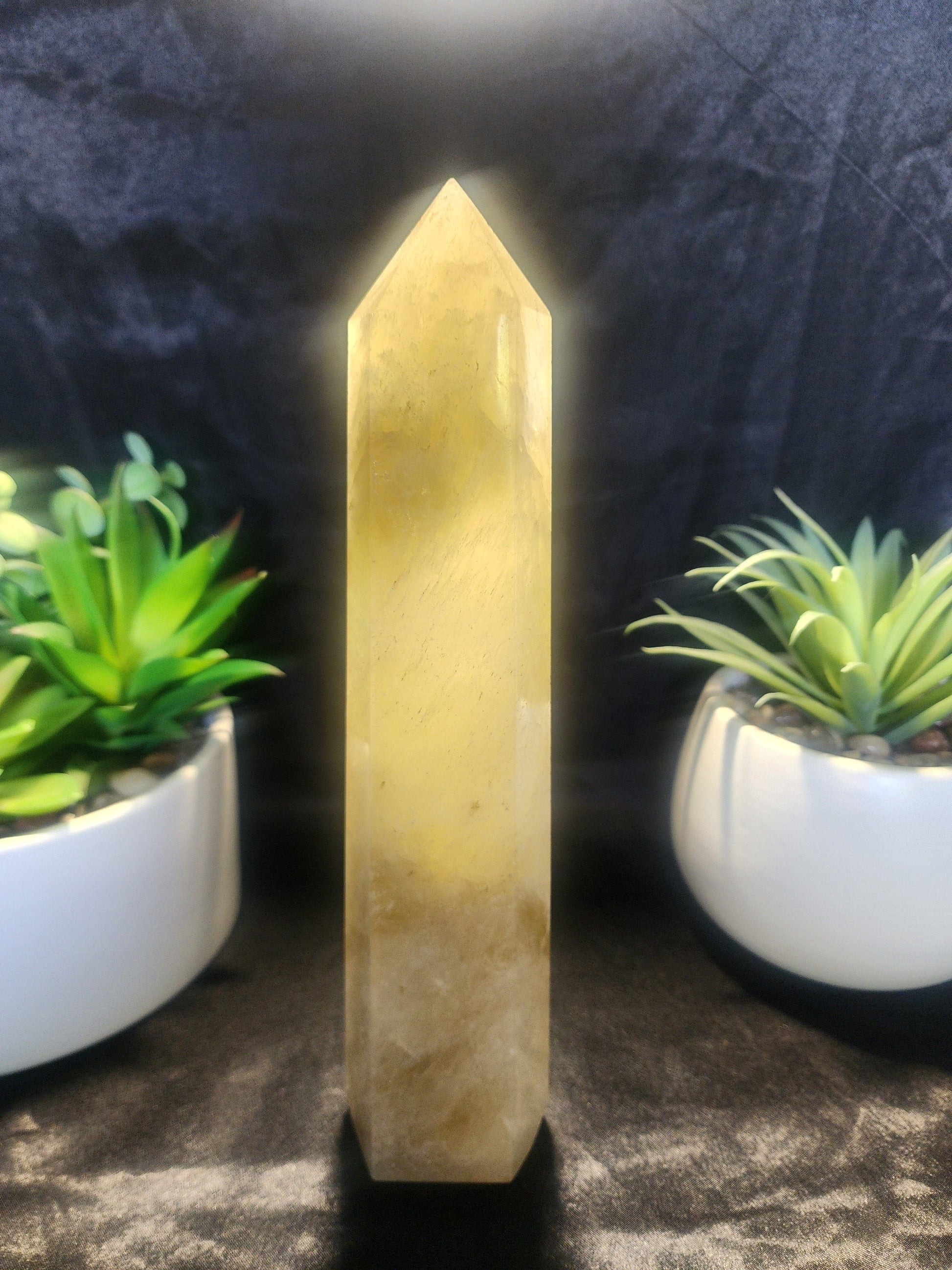 Crystals Large Smoky Citrine Quartz Crystal Tower Point 1023g 25cm Australia