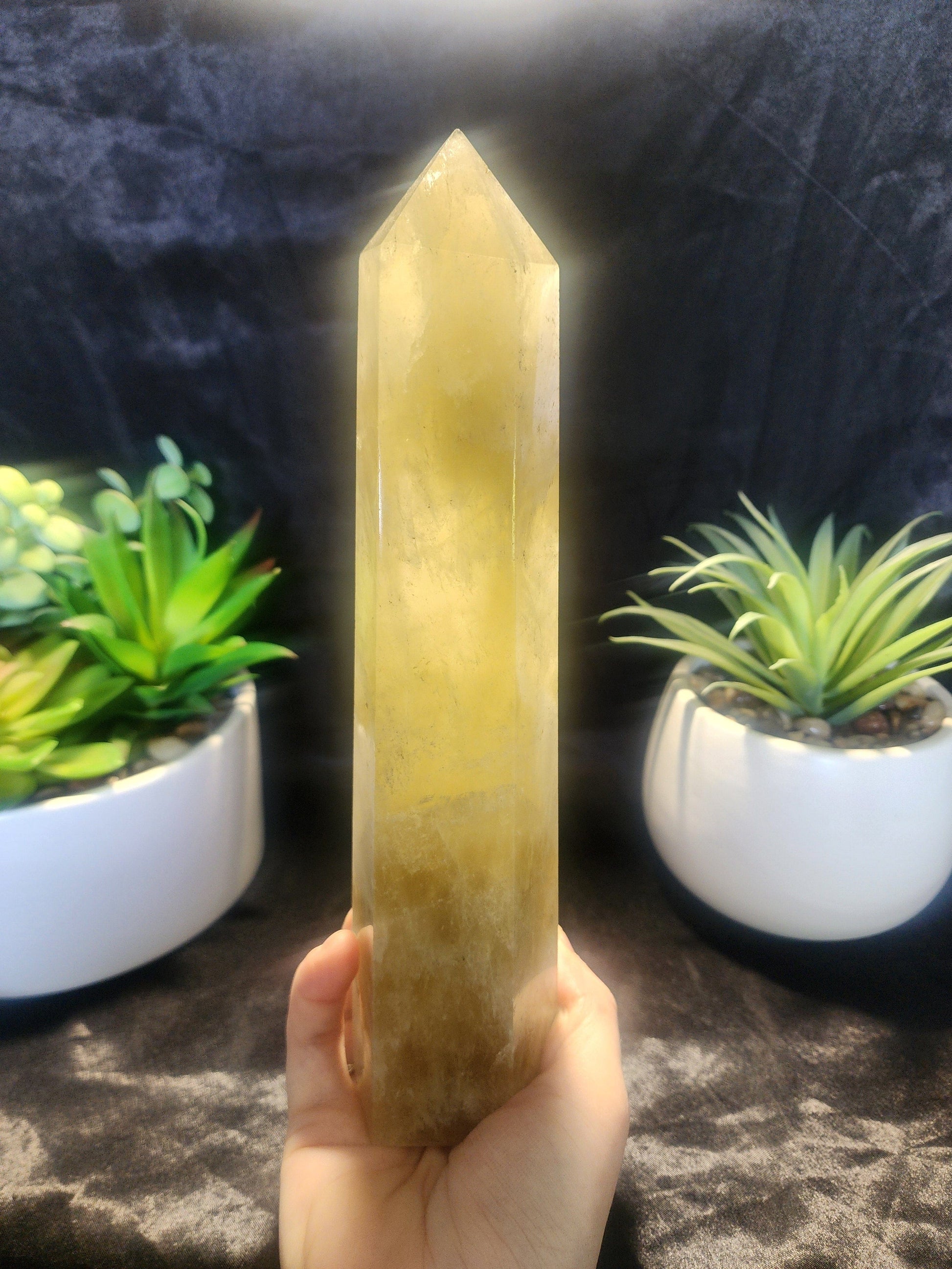 Crystals Large Smoky Citrine Quartz Crystal Tower Point 1023g 25cm Australia