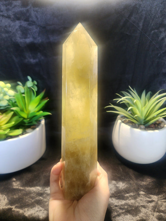 Crystals Large Smoky Citrine Quartz Crystal Tower Point 1023g 25cm Australia