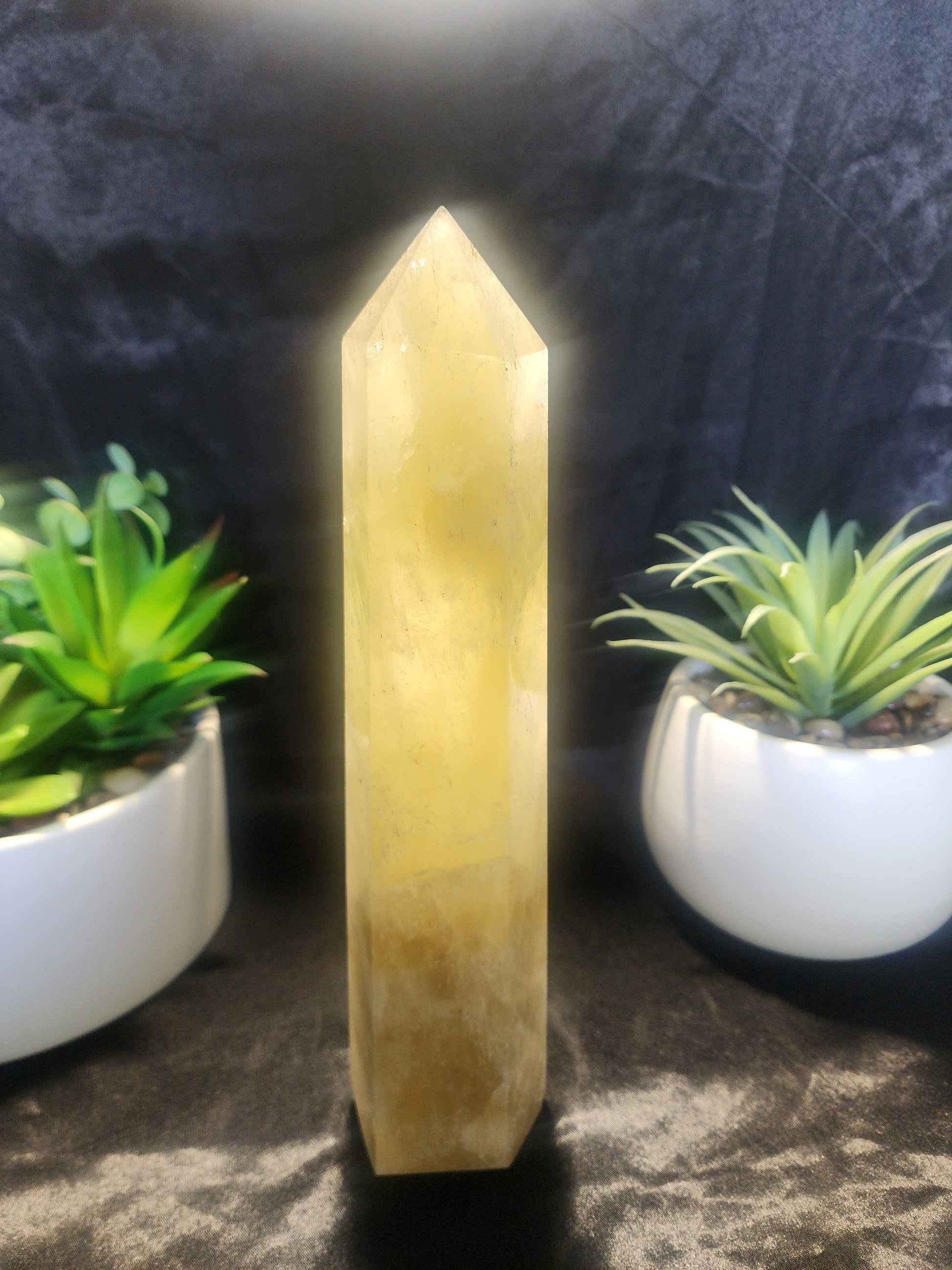Crystals Large Smoky Citrine Quartz Crystal Tower Point 1023g 25cm Australia