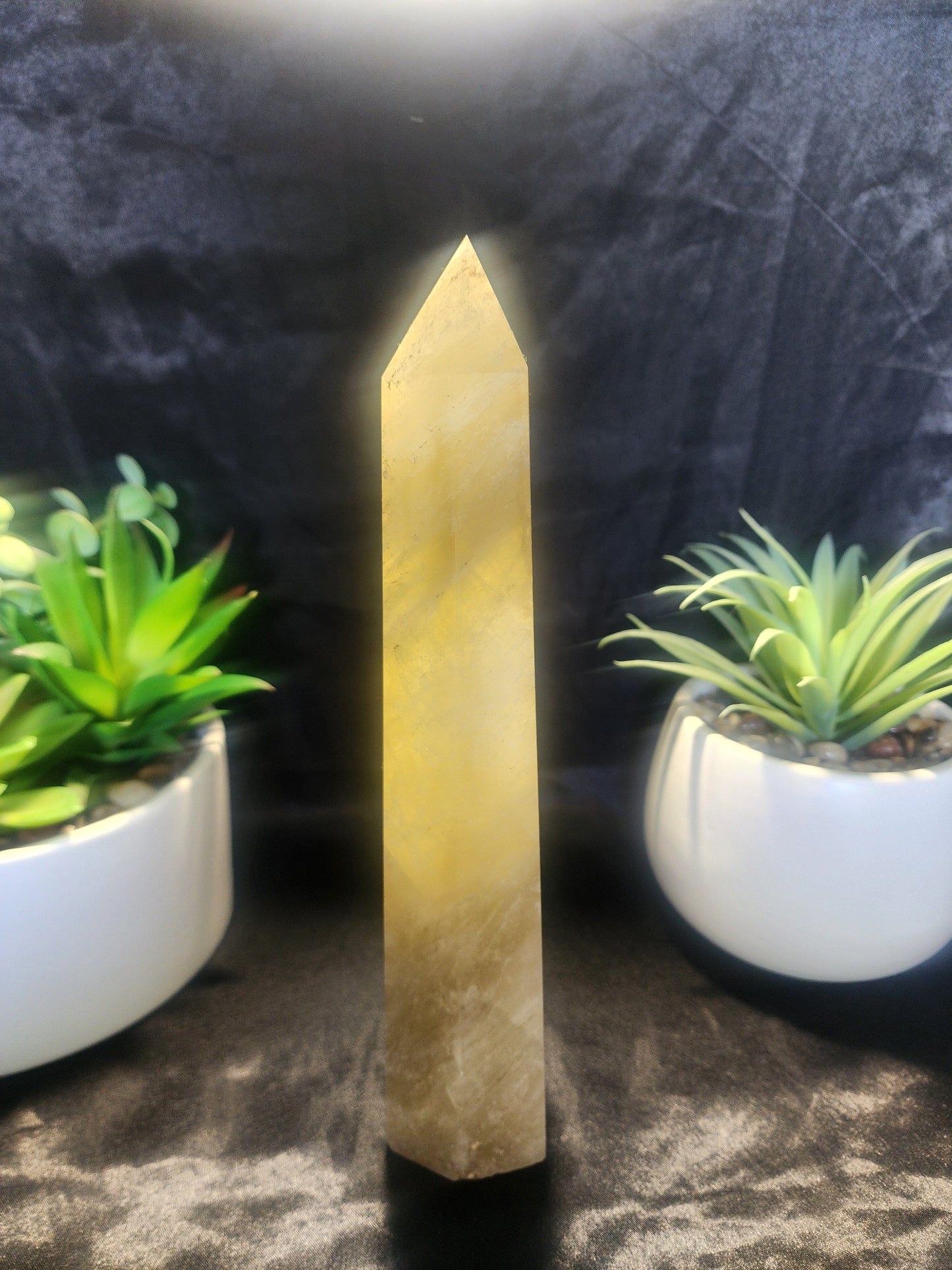 Crystals Large Smoky Citrine Quartz Crystal Tower Point 1023g 25cm Australia