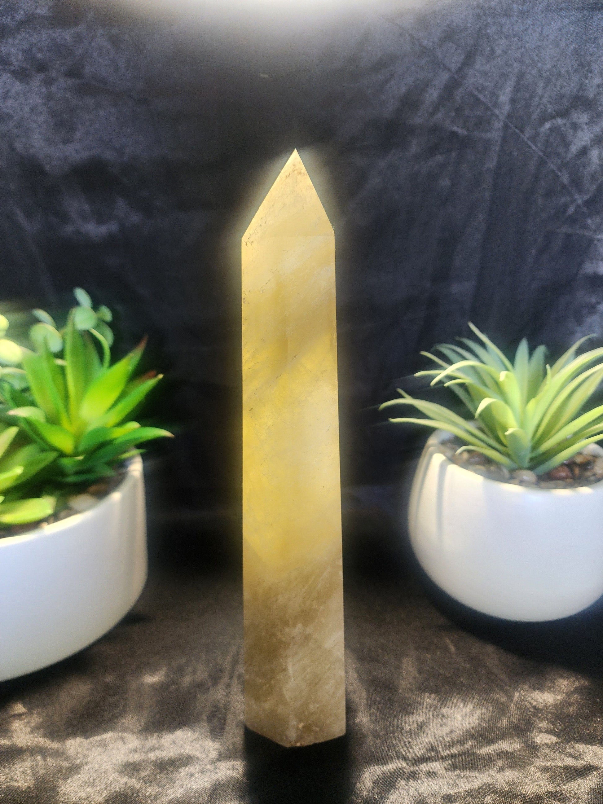 Crystals Large Smoky Citrine Quartz Crystal Tower Point 1023g 25cm Australia