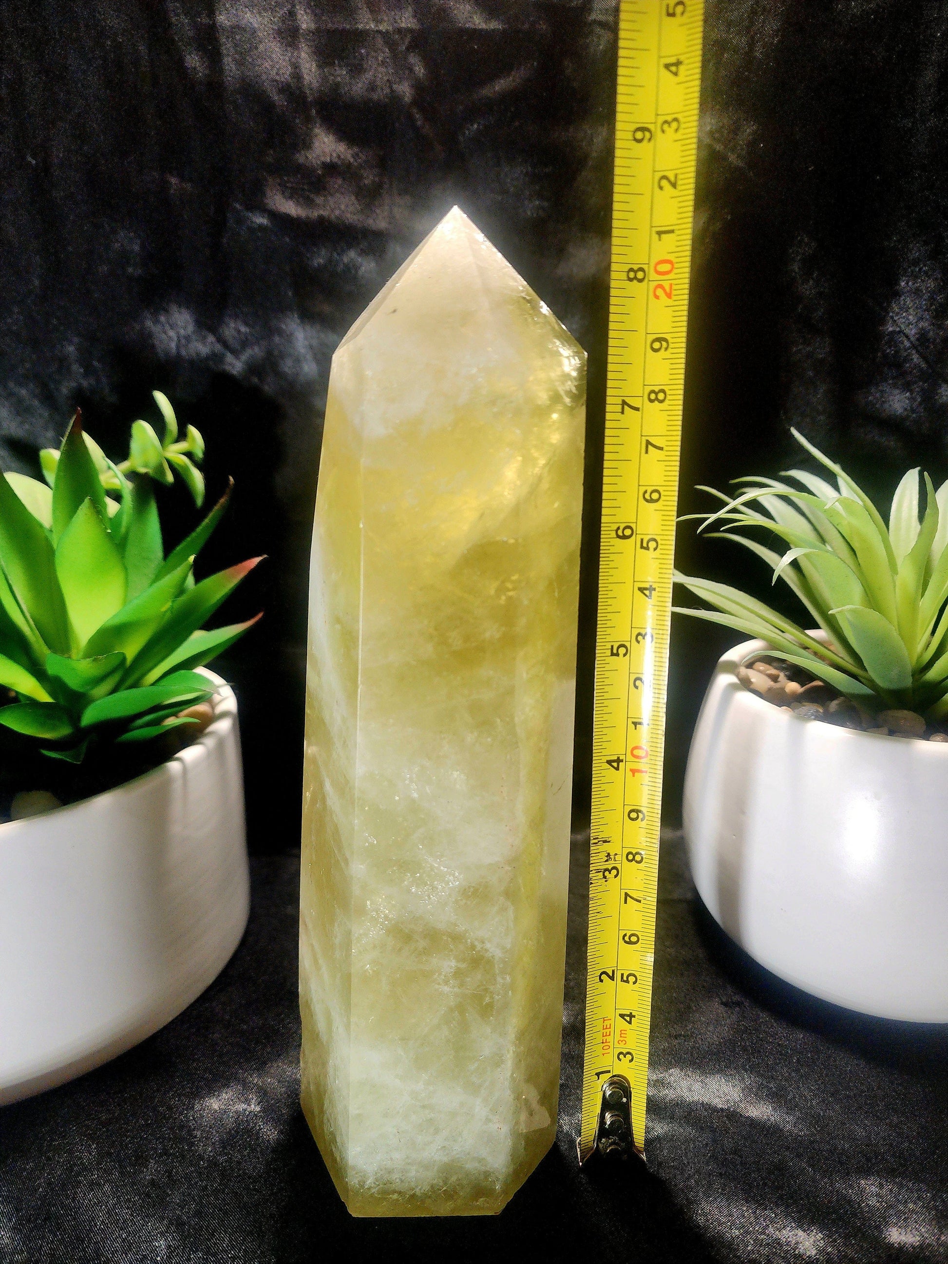 Crystals Large Smoky Citrine Quartz Crystal Tower Point 1218g 21cm Australia