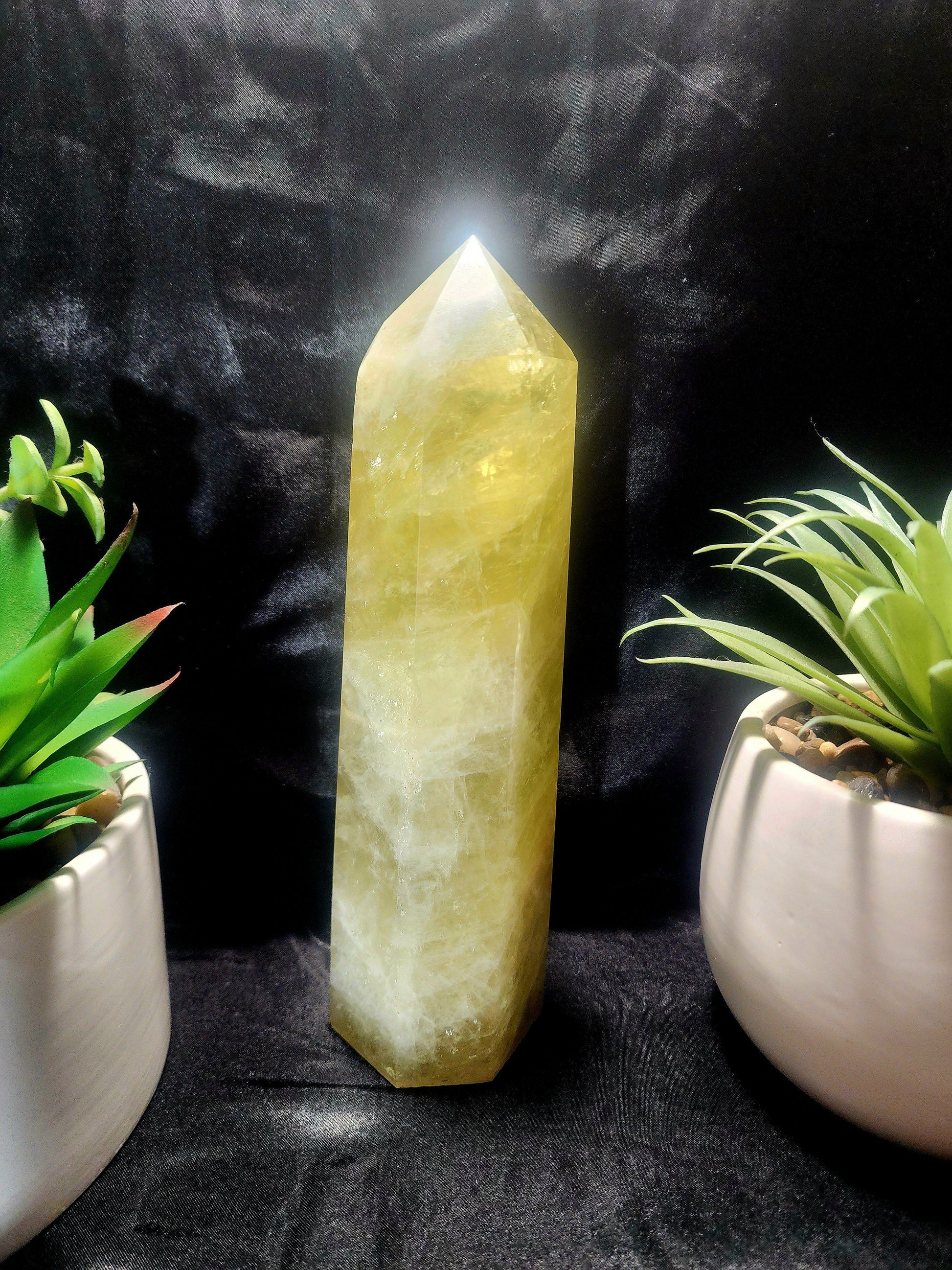 Crystals Large Smoky Citrine Quartz Crystal Tower Point 1218g 21cm Australia