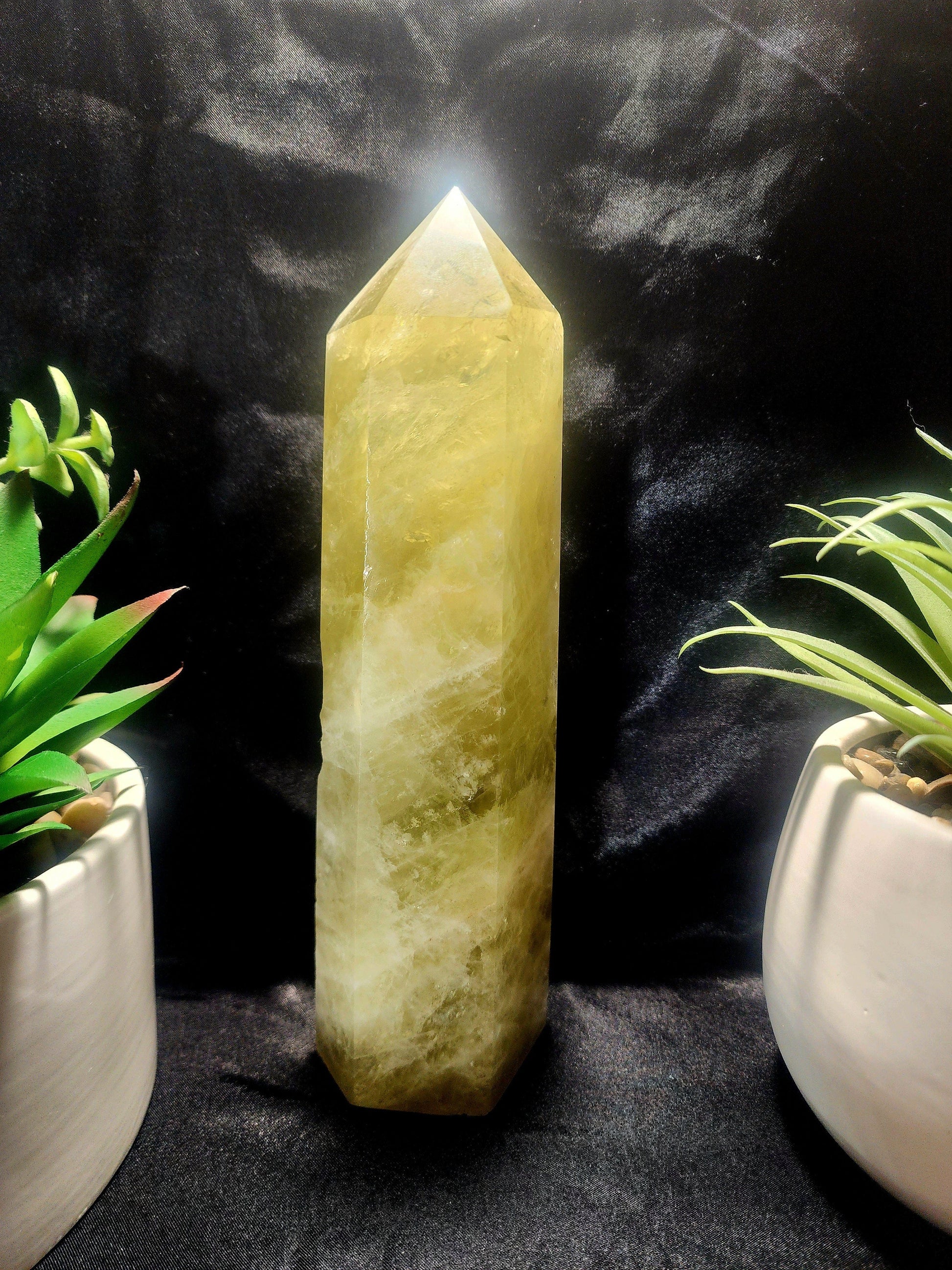 Crystals Large Smoky Citrine Quartz Crystal Tower Point 1218g 21cm Australia
