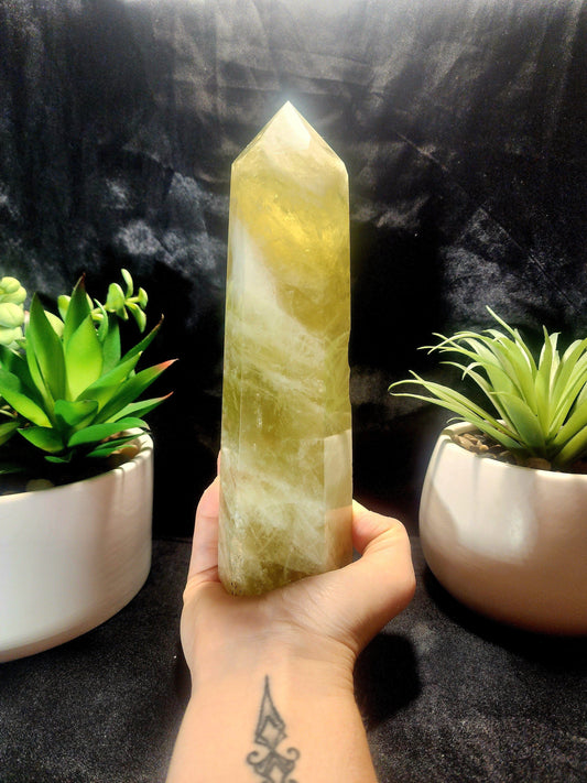 Crystals Large Smoky Citrine Quartz Crystal Tower Point 1218g 21cm Australia