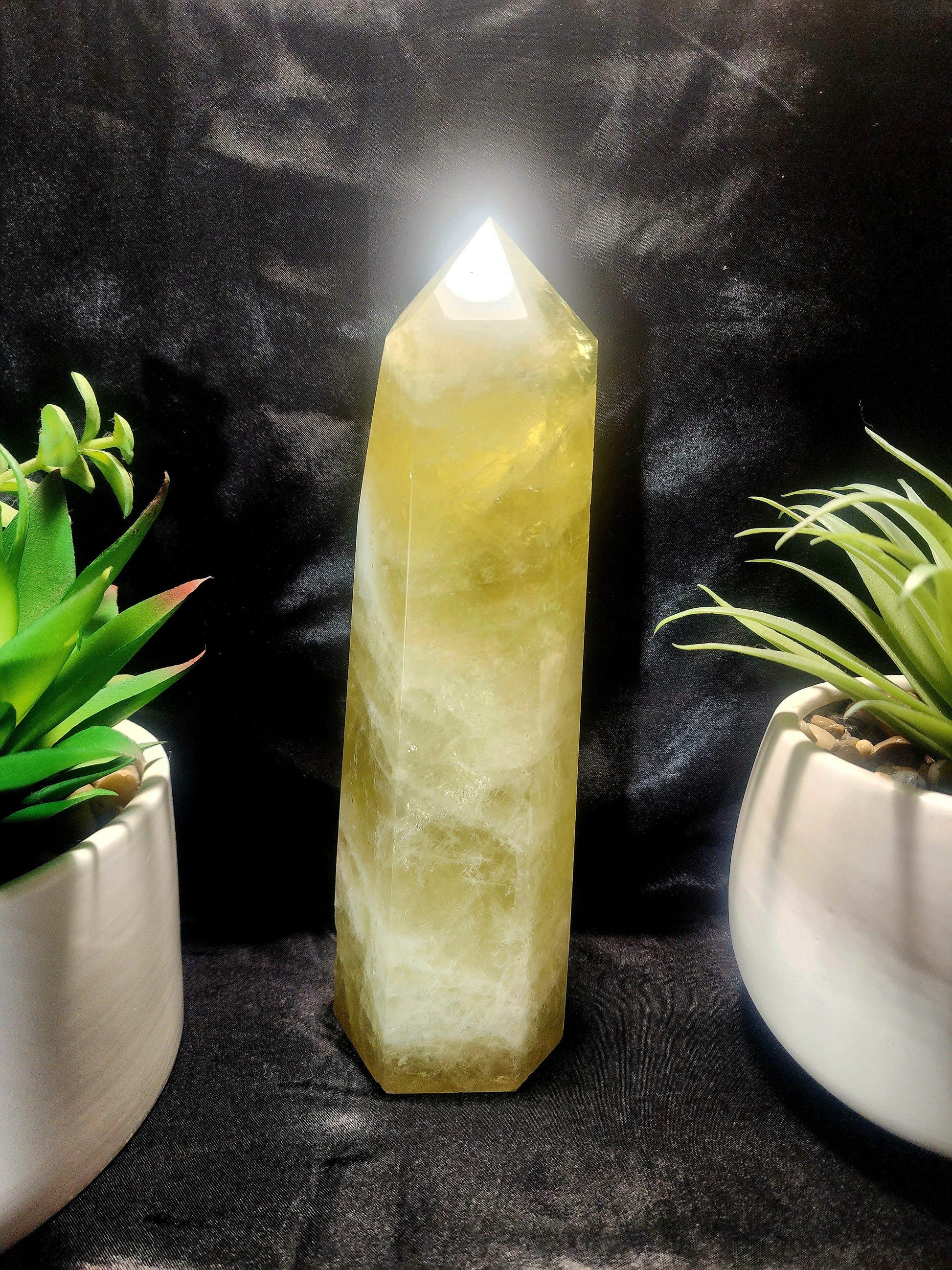 Crystals Large Smoky Citrine Quartz Crystal Tower Point 1218g 21cm Australia