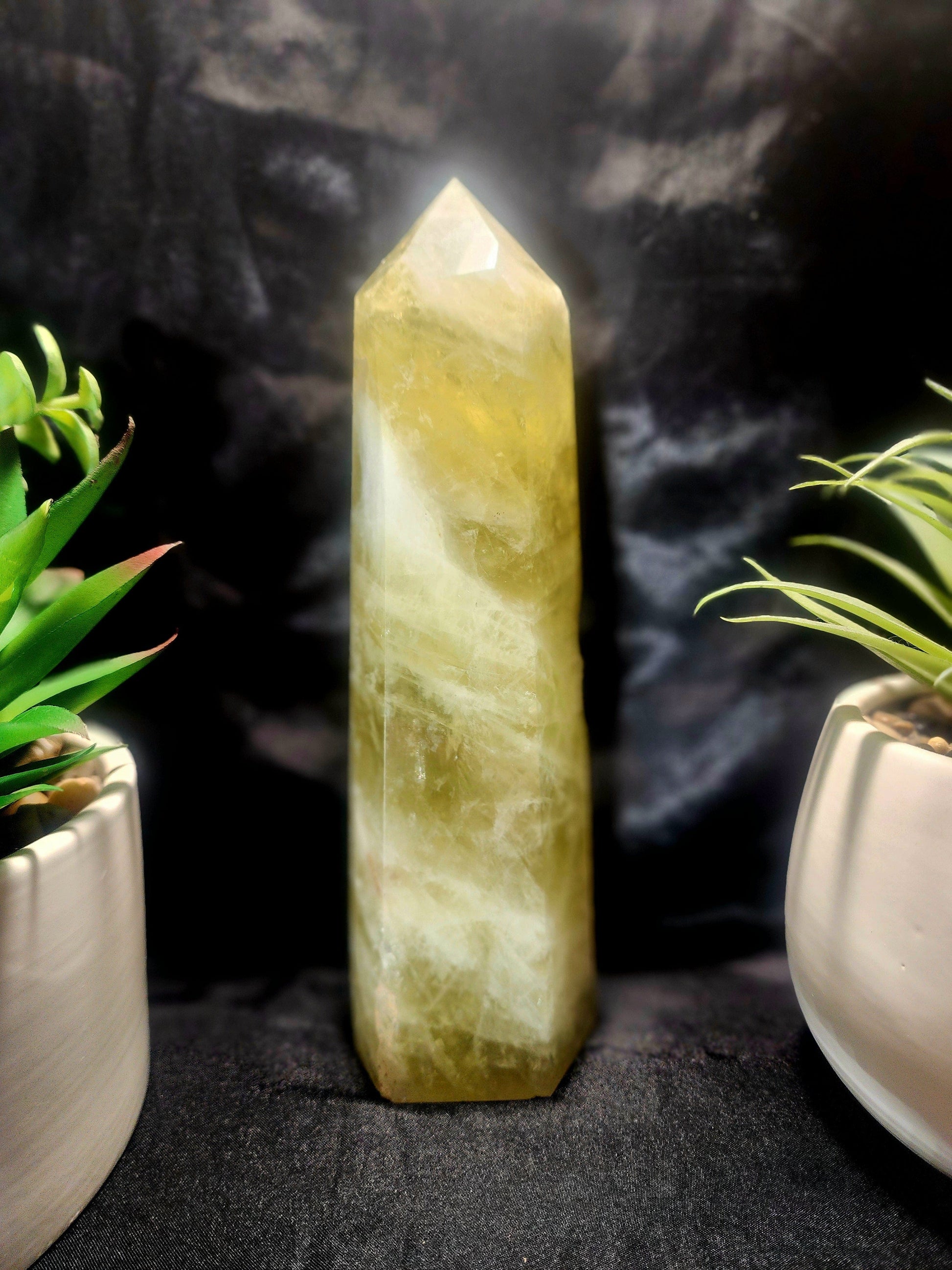 Crystals Large Smoky Citrine Quartz Crystal Tower Point 1218g 21cm Australia