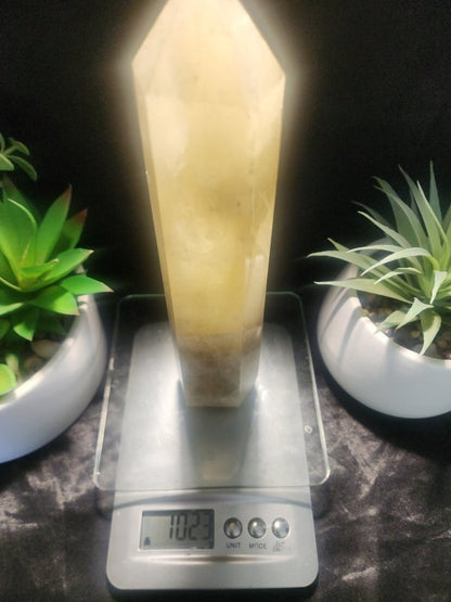 Large Smoky Citrine Quartz Crystal Tower Point 1433g 26cm - Crystals Australia