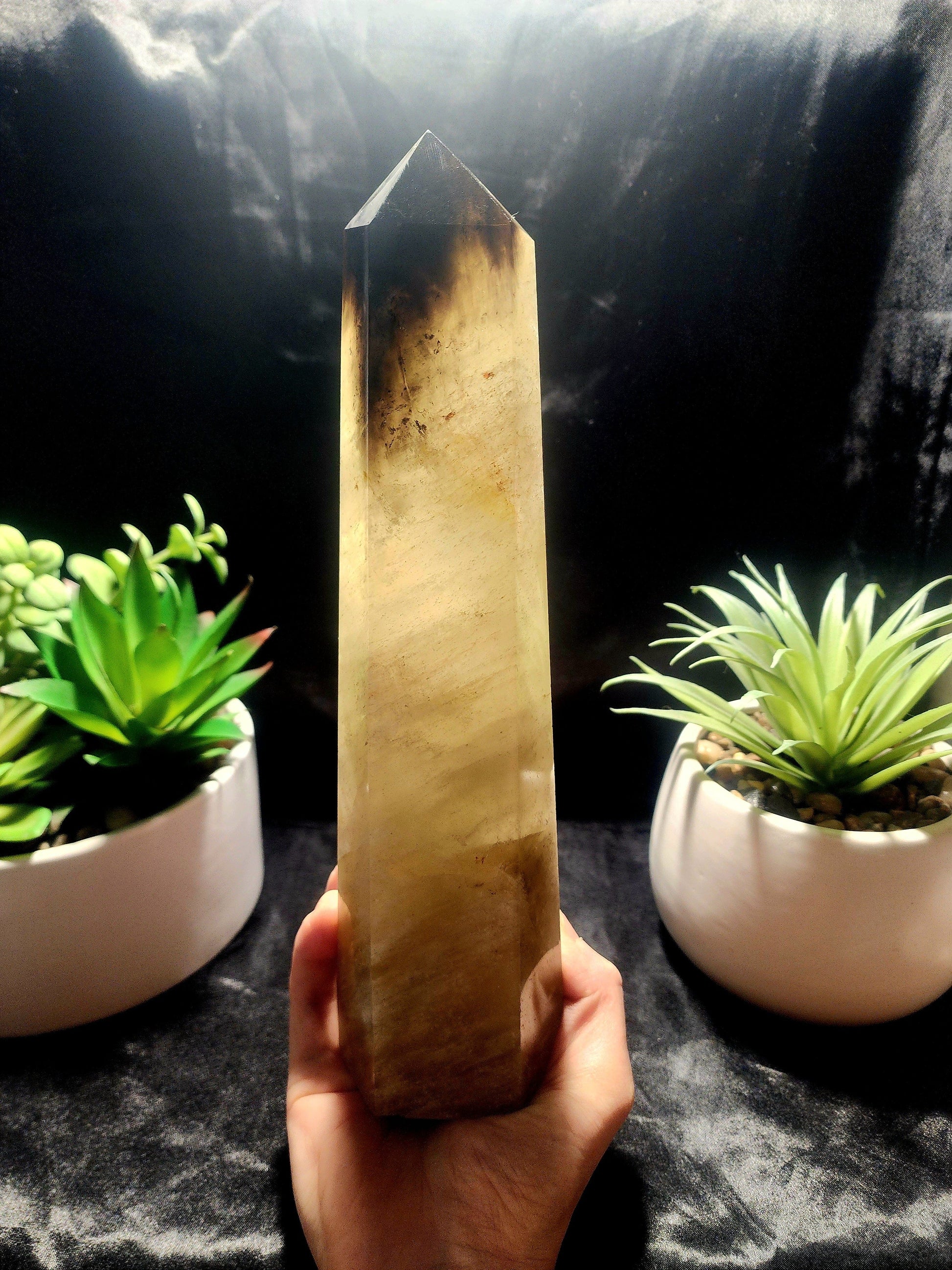 Large Smoky Citrine Quartz Crystal Tower Point 1433g 26cm Australia