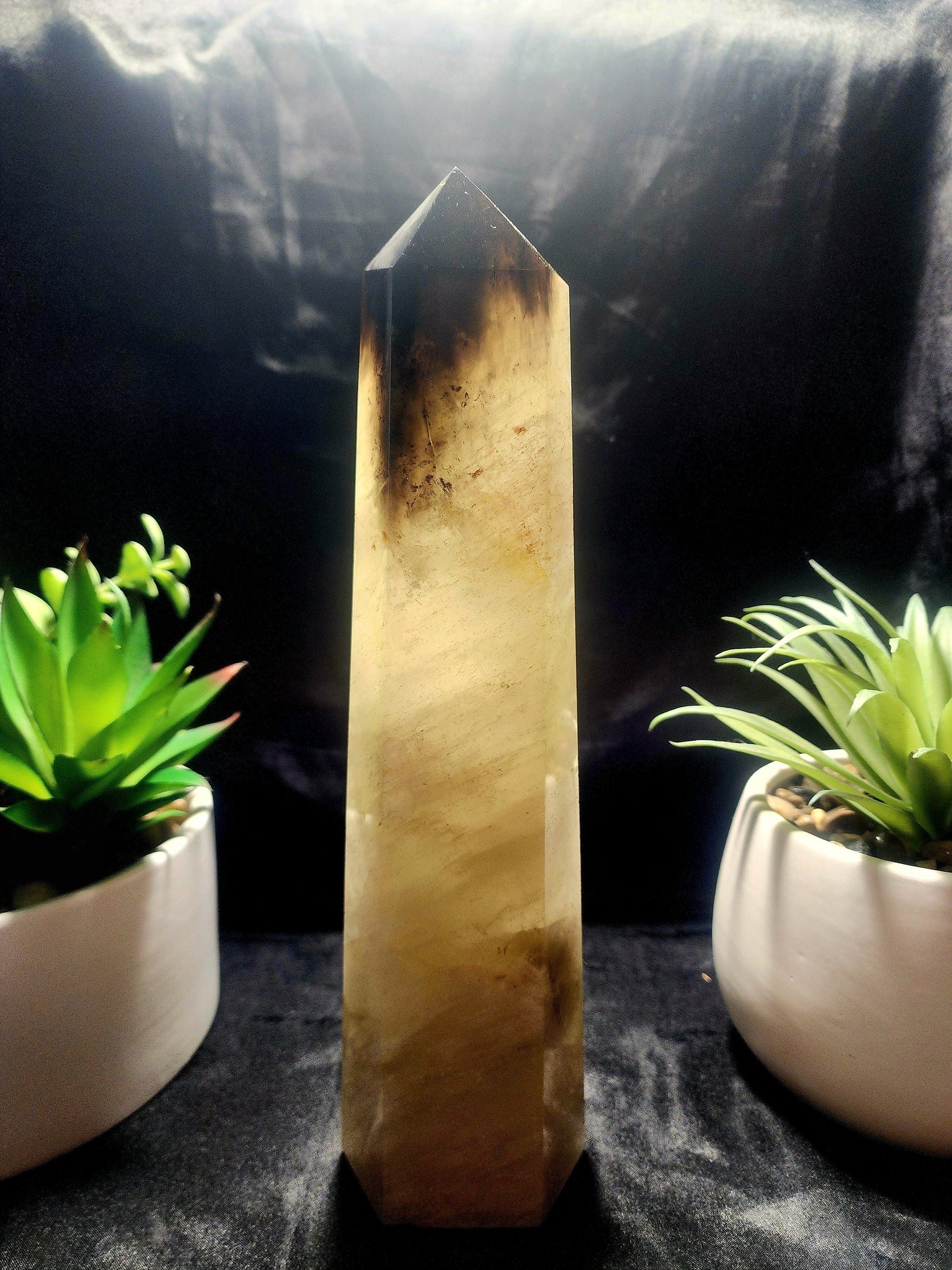 Large Smoky Citrine Quartz Crystal Tower Point 1433g 26cm Australia