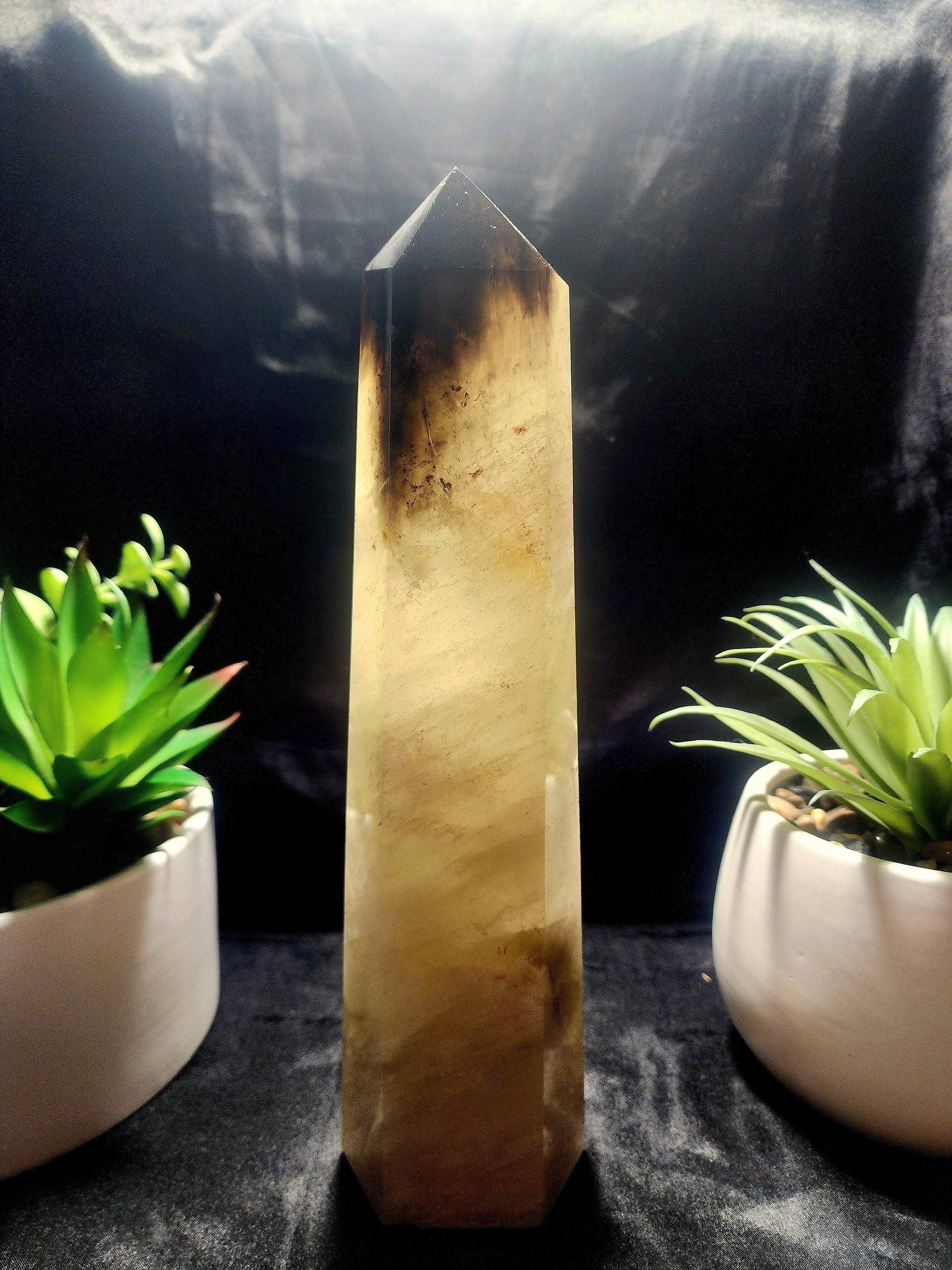 Large Smoky Citrine Quartz Crystal Tower Point 1433g 26cm Australia
