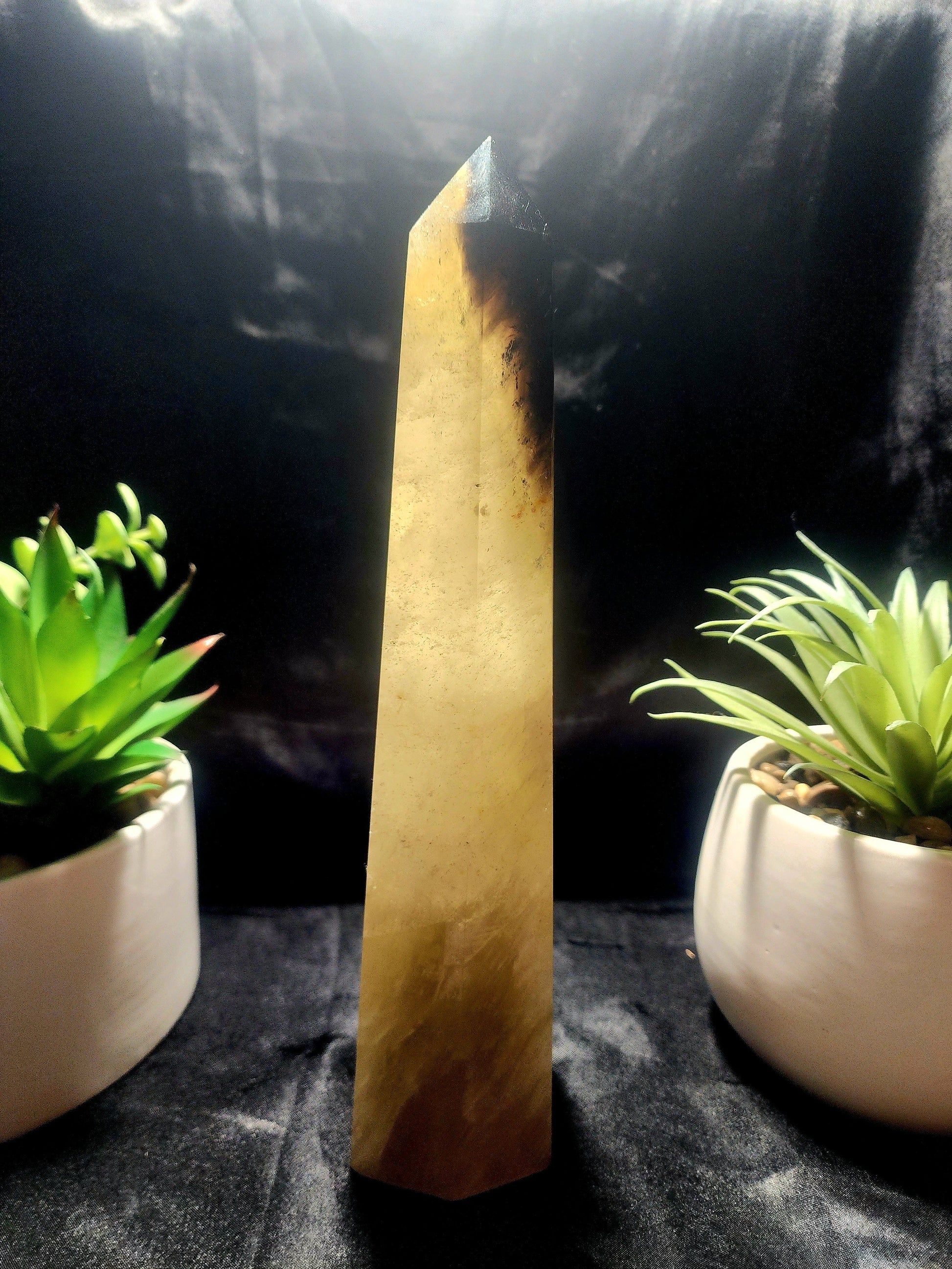 Large Smoky Citrine Quartz Crystal Tower Point 1433g 26cm Australia