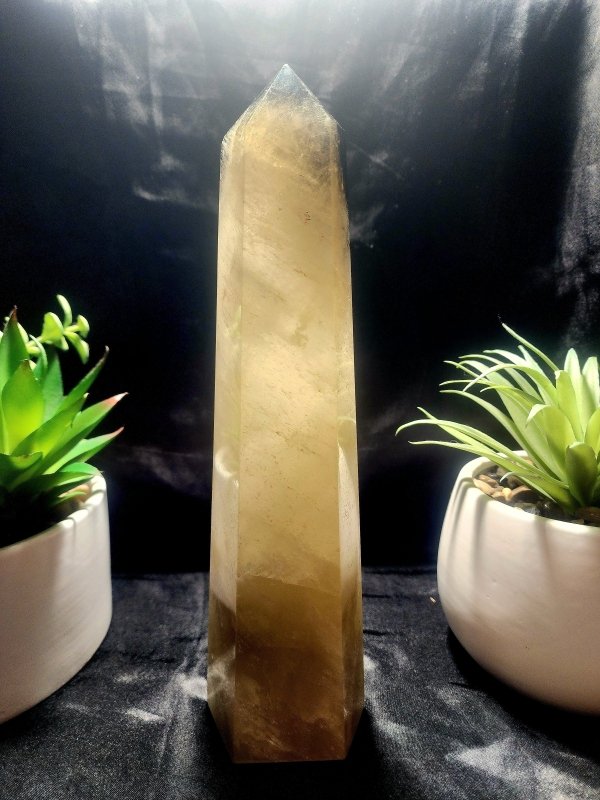 Large Smoky Citrine Quartz Crystal Tower Point 1433g 26cm - Crystals Australia