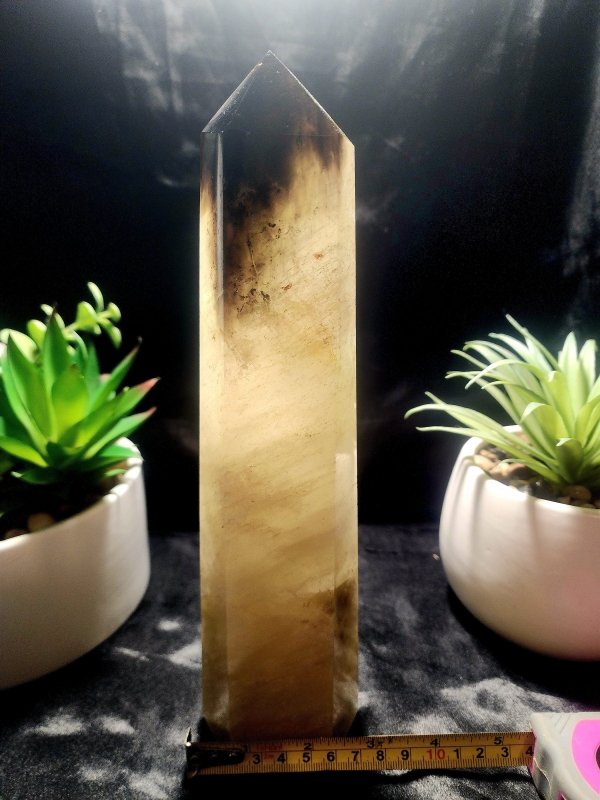 Large Smoky Citrine Quartz Crystal Tower Point 1433g 26cm - Crystals Australia