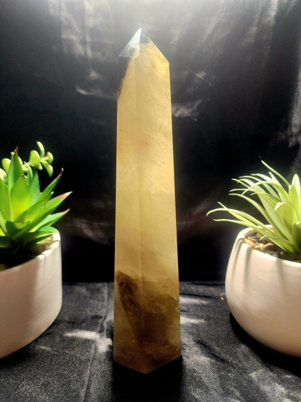 Large Smoky Citrine Quartz Crystal Tower Point 1433g 26cm - Crystals Australia