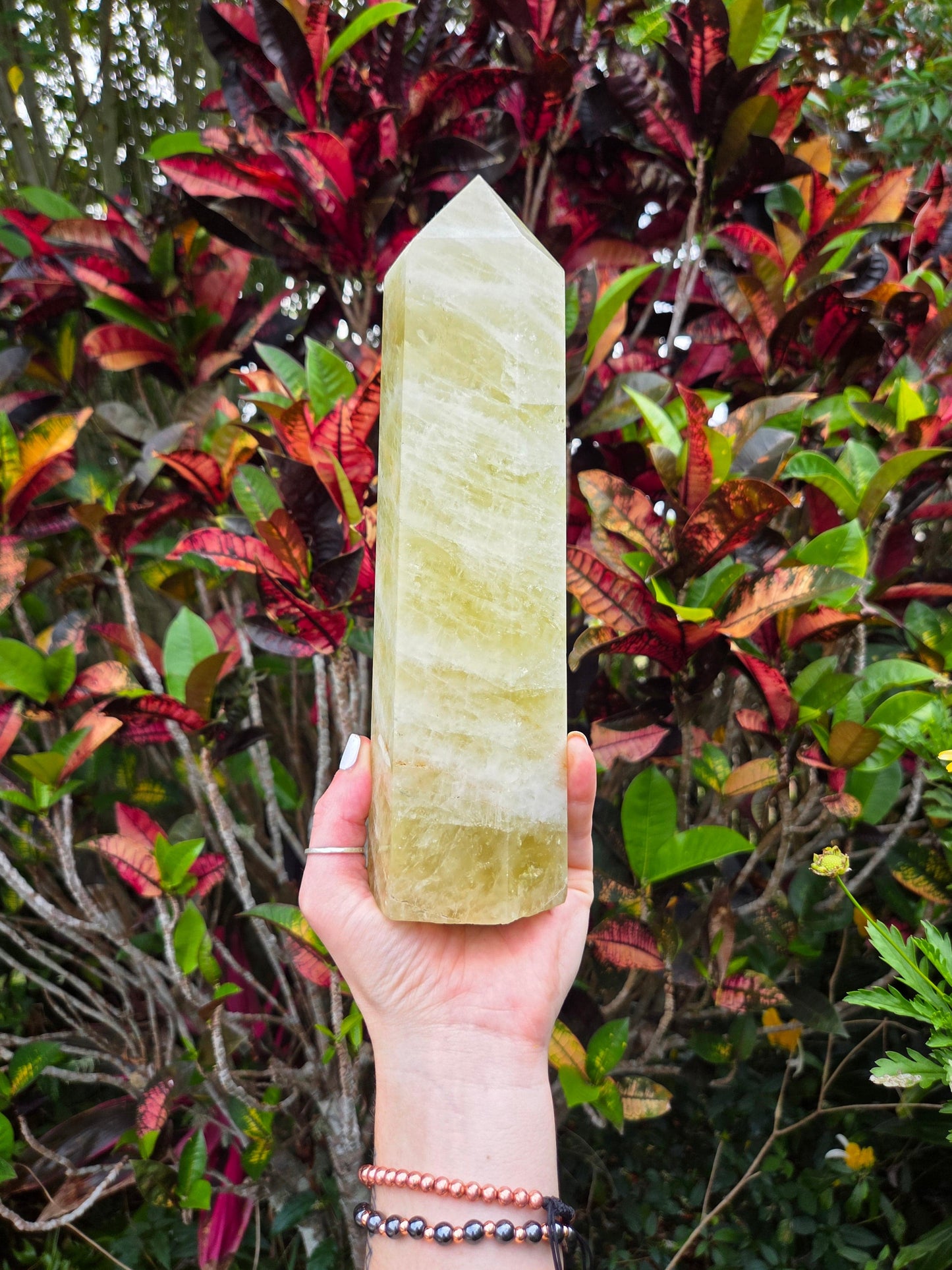 Crystals Large Smoky Citrine Quartz Crystal Tower Point 24cm