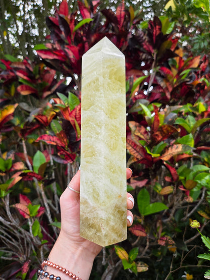 Crystals Large Smoky Citrine Quartz Crystal Tower Point 24cm