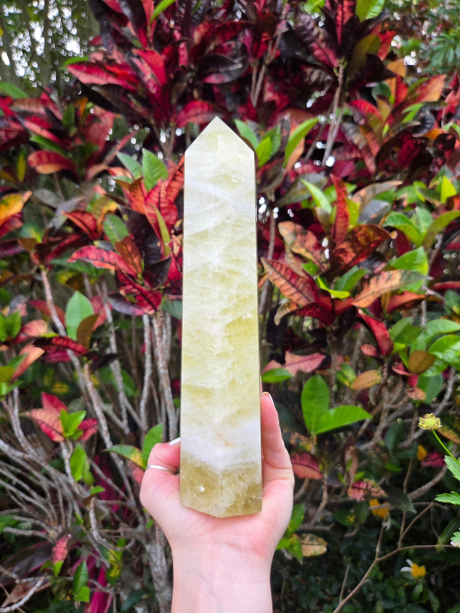 Crystals Large Smoky Citrine Quartz Crystal Tower Point 24cm