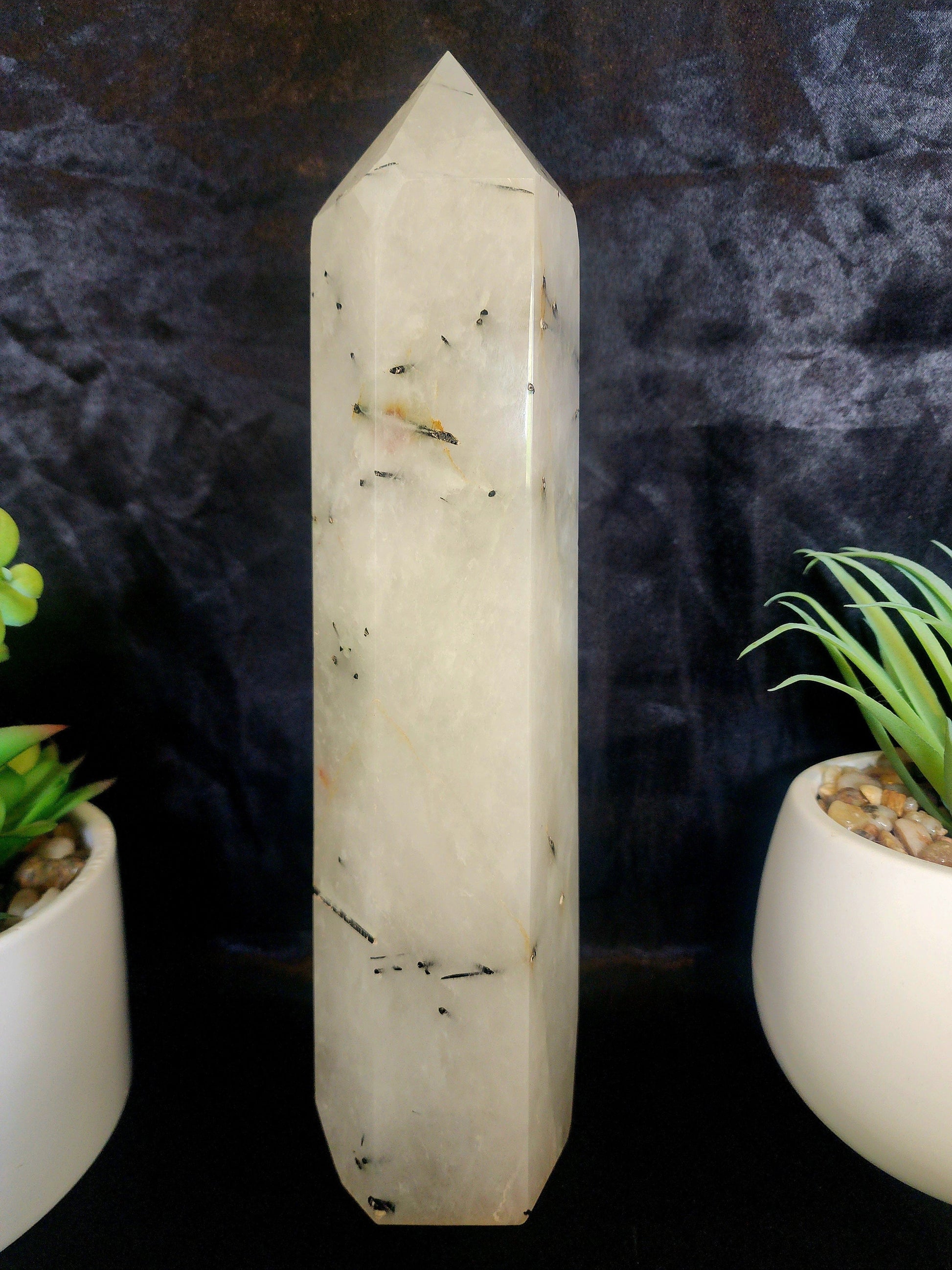 Large Tourmalinated Quartz Tower Point 2006g 28cm Australia