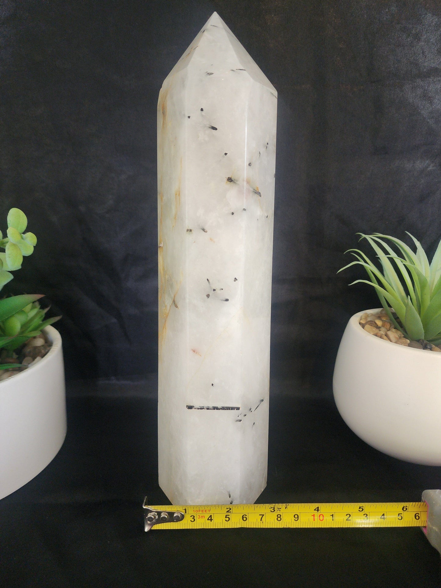 Large Tourmalinated Quartz Tower Point 2006g 28cm Australia
