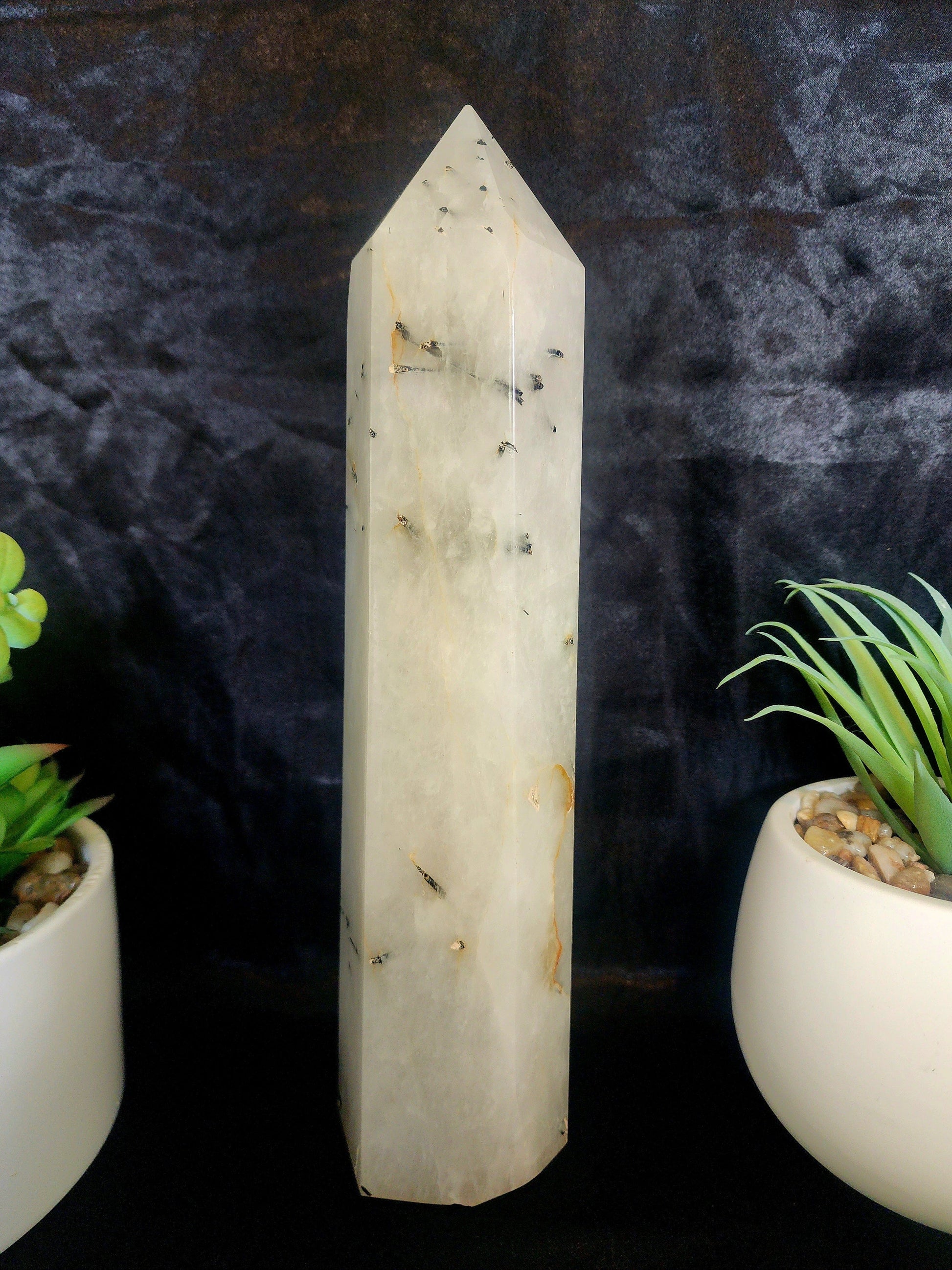 Large Tourmalinated Quartz Tower Point 2006g 28cm Australia