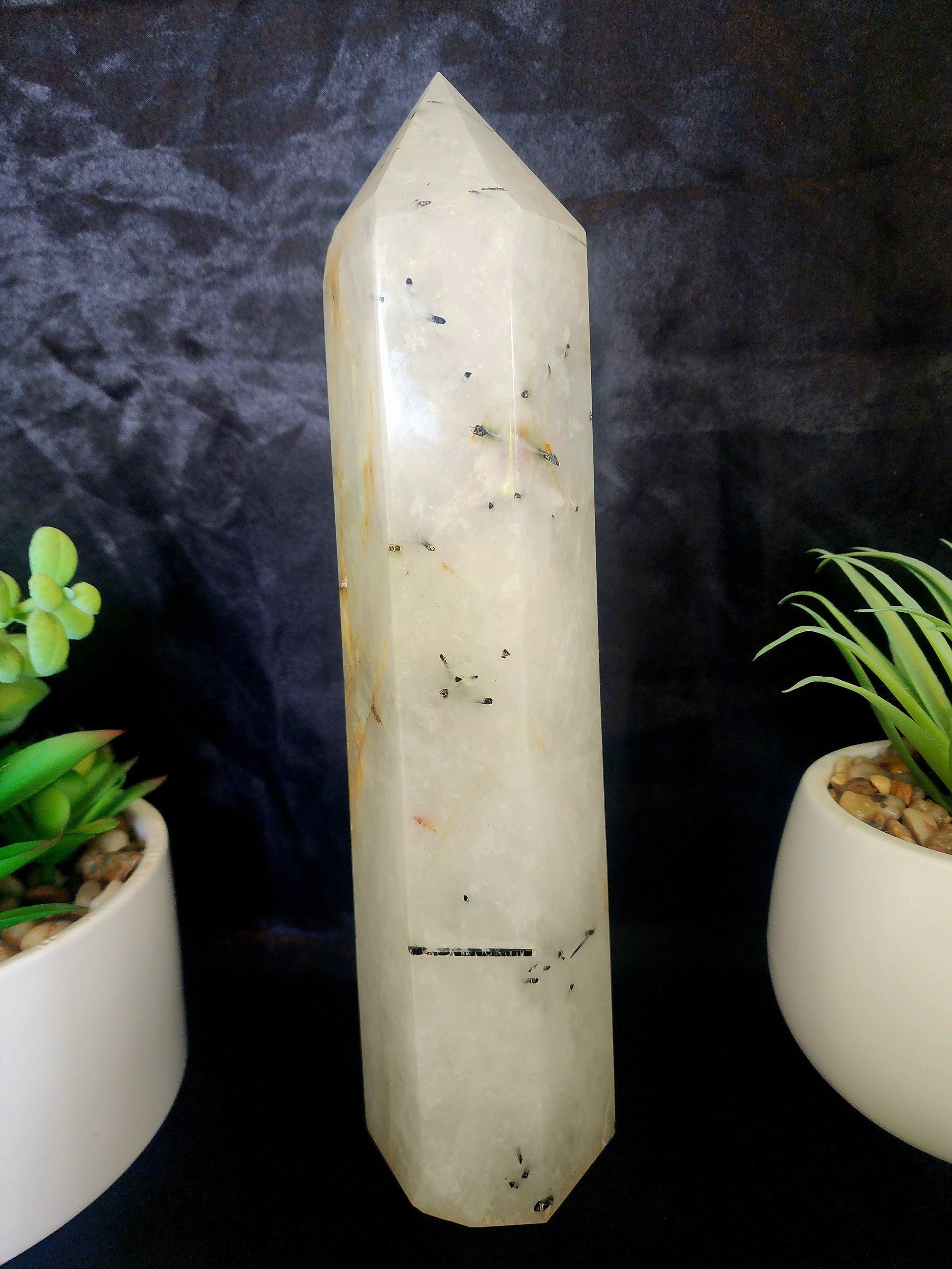 Large Tourmalinated Quartz Tower Point 2006g 28cm Australia