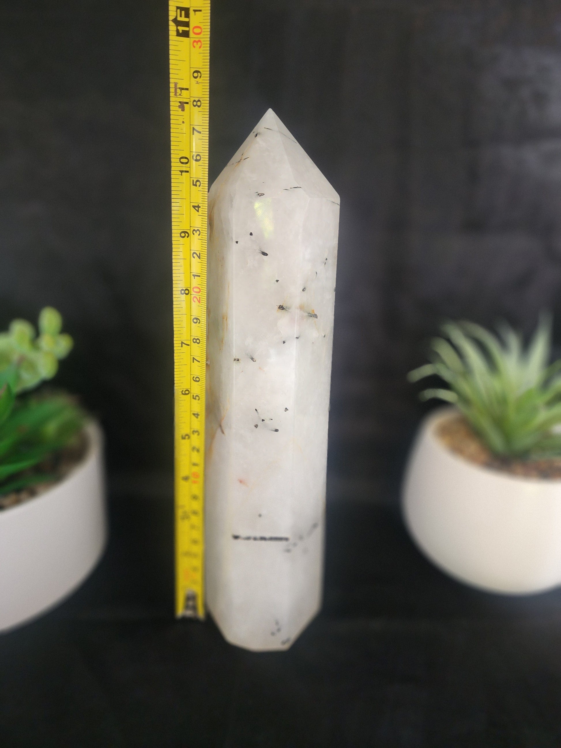 Large Tourmalinated Quartz Tower Point 2006g 28cm Australia