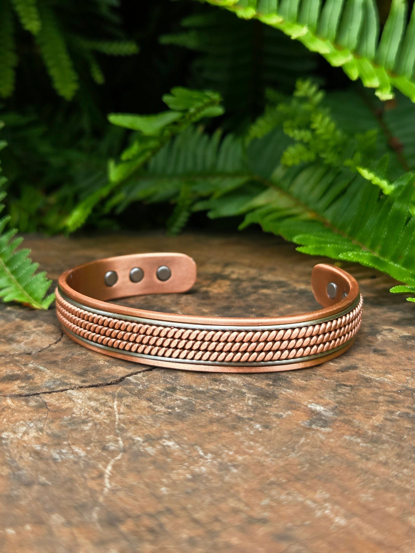 Jewellery Magnetic Pure Copper Bracelet - Braided 2 Tone