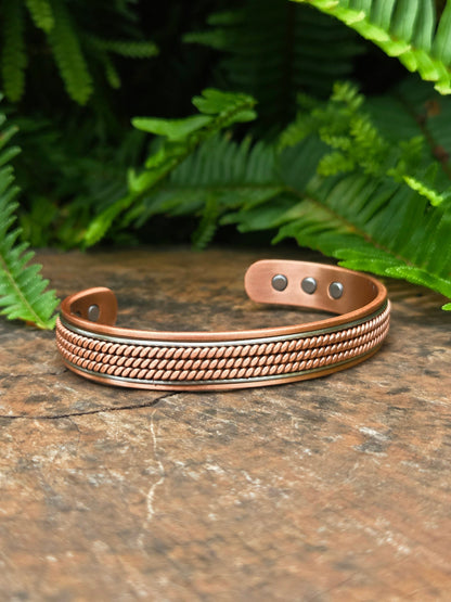 Jewellery Magnetic Pure Copper Bracelet - Braided 2 Tone