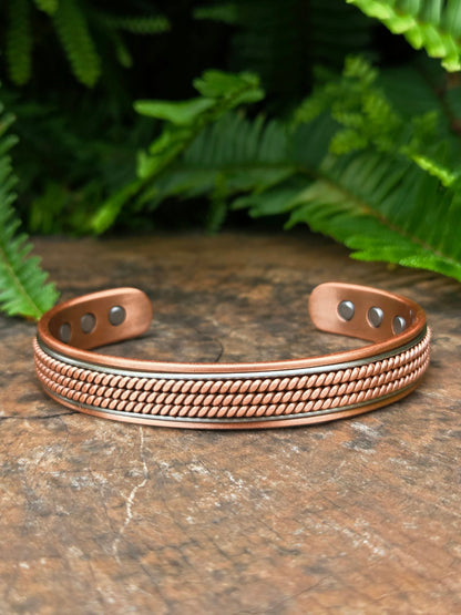 Jewellery Magnetic Pure Copper Bracelet - Braided 2 Tone