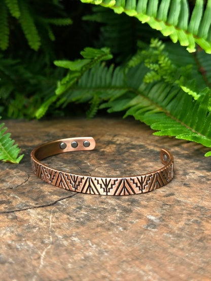 Magnetic Pure Copper Bracelet - Geometric - Jewellery Australia