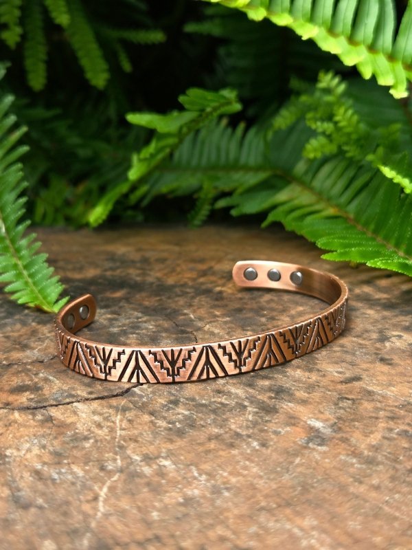 Magnetic Pure Copper Bracelet - Geometric - Jewellery Australia