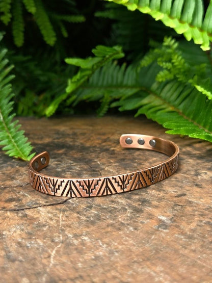 Magnetic Pure Copper Bracelet - Geometric - Jewellery Australia