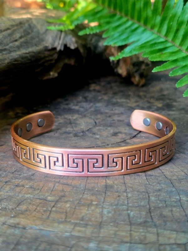 Magnetic Pure Copper Bracelet - Greek Design - Jewellery Australia